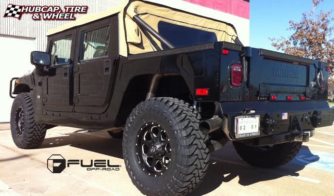 vehicle gallery/hummer h1 fuel boost d534 0X0  Matte Black & Milled wheels and rims